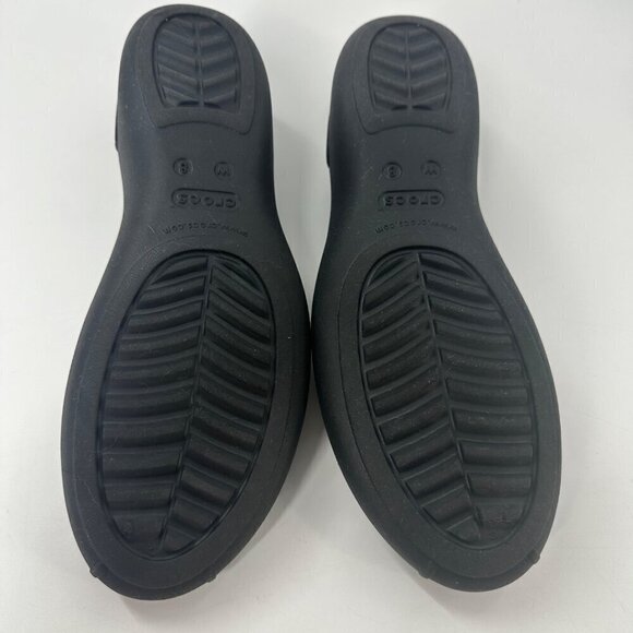 Crocs Flat Size 8 Black slip on shoes flats comfort - Picture 4 of 7